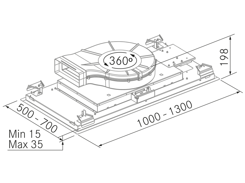 Campanas Extractoras de Cocina - SCL 360 - Plano técnico Campanas Extractoras de Cocina - SCL 360 - Plano técnico