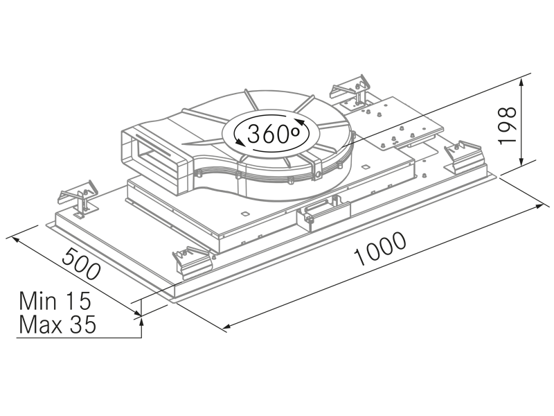 Campanas Extractoras de Cocina - Bright 360 - Plano técnico