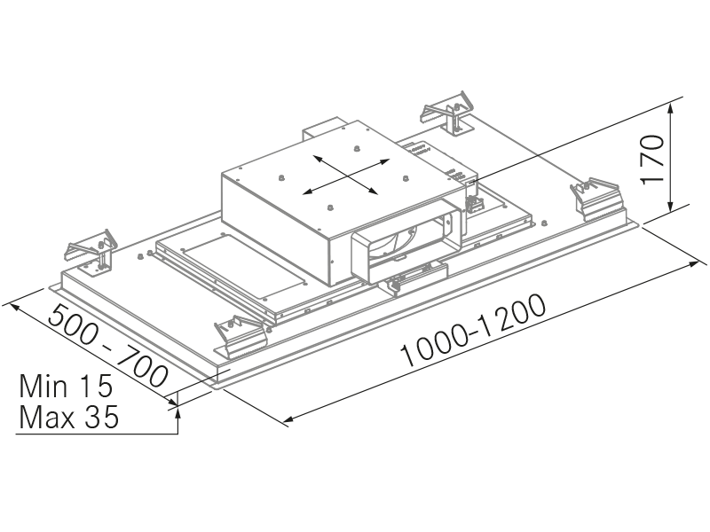 Campanas Extractoras de Cocina - TR10 Slim - Plano técnico
